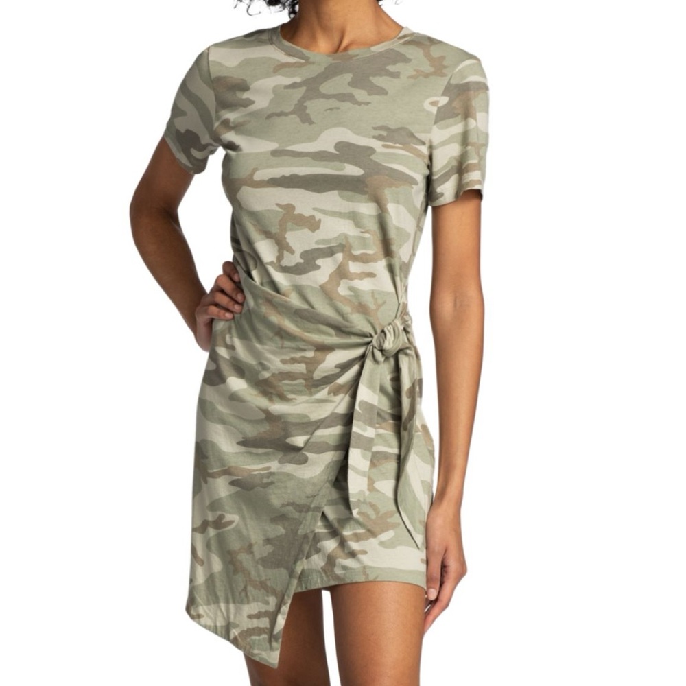 Rails edie camo tie waist t shirt dress